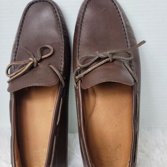 J.Crew Kenton Mens Loafer Size Size 11.5 Brown Leather Driving Moccasins Shoes - Picture 10 of 12